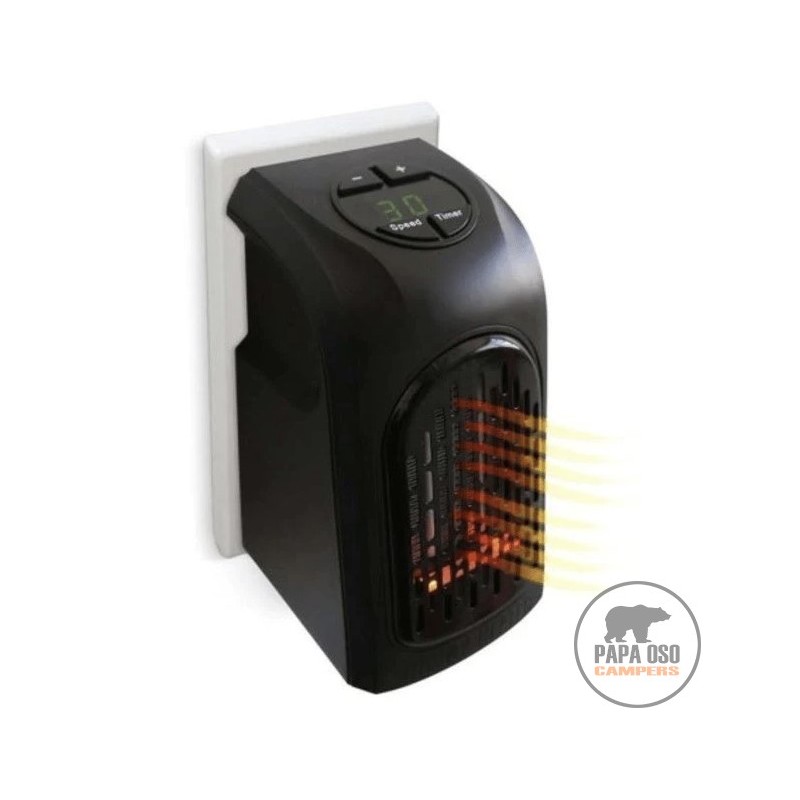 Calentador Eléctrico Portátil Calefactor Enchufe + Control