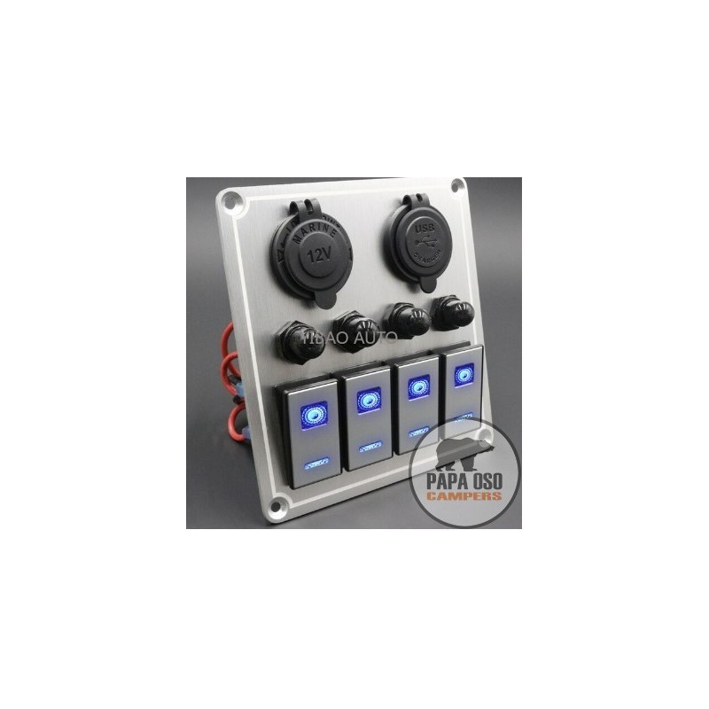 Panel de Control 4 Switch con fusible reseteable