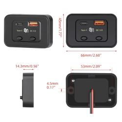 Doble USB con USB C Pared