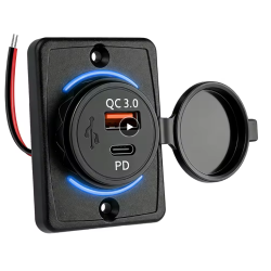 Doble USB pared camper con USB tipo C