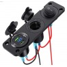 Panel triple para empotrar con USB