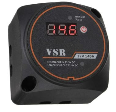 Combinador inteligente de baterías con voltímetro y selector