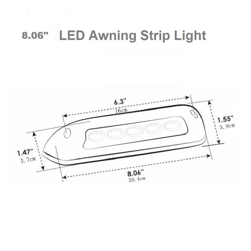 Foco led iluminación lateral para camper Negro