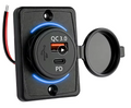 Doble USB pared camper con USB tipo C