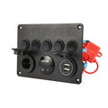 Panel de Control 5 Switch, voltímetro, socket y USB