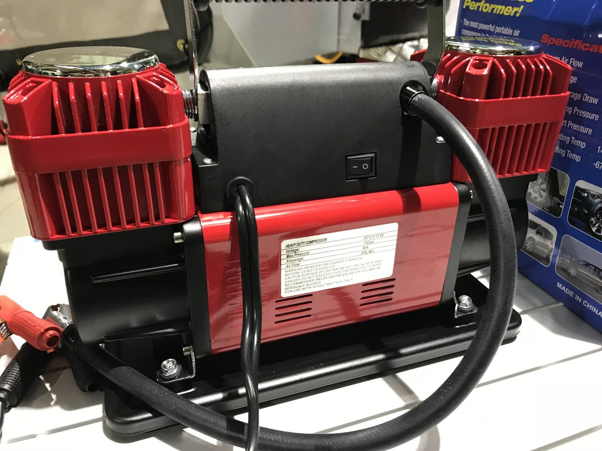 Compresor de aire 300 lt/min 12v doble pistón