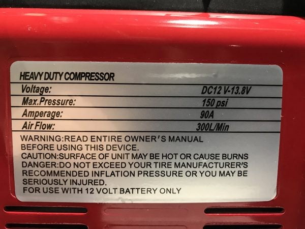 Compresor de aire 300 lt/min 12v doble pistón