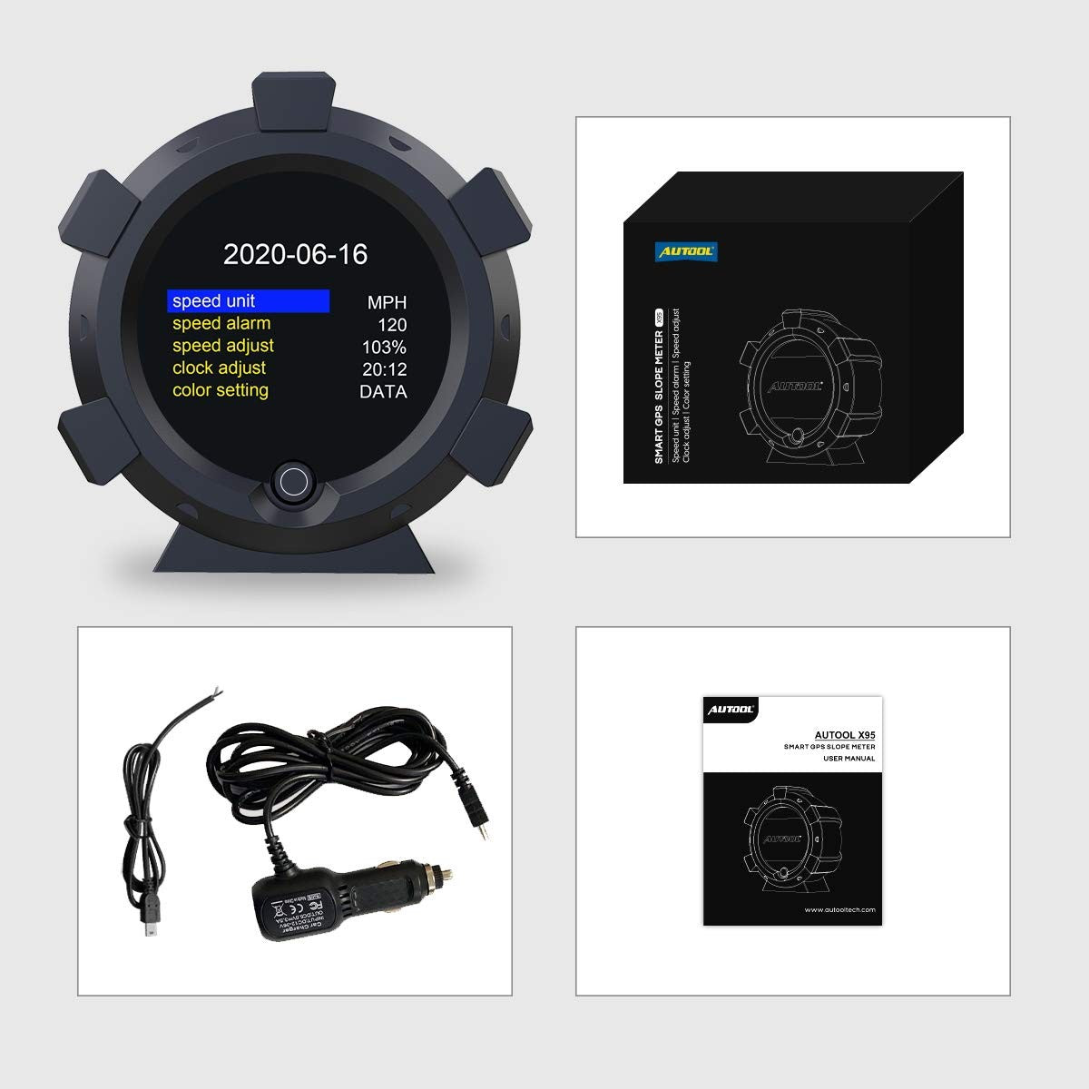 AUTOOL X95 Inclinómetro GPS Velocímetro