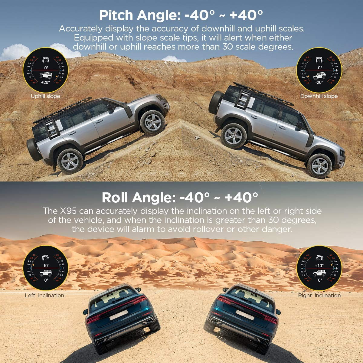 AUTOOL X95 Inclinómetro GPS Velocímetro
