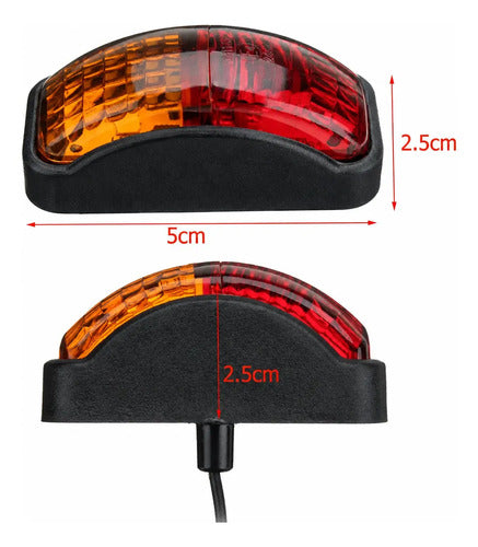 Luz De Posición Lateral Led Ámbar Y Roja Para Camión O Carro Ambos Lados Rojo/amarillo