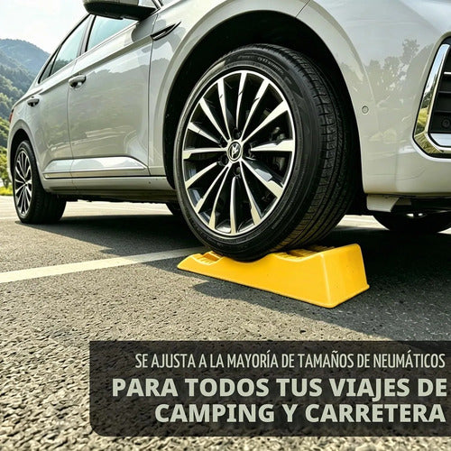 Kit 2 Rampas Niveladoras 3 Niveles Camper Motorhome Suv 3ton Amarillo
