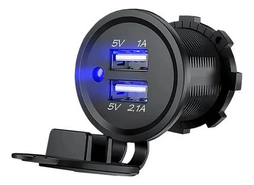 Enchufe De Coche Con 2 Puertos Usb De 2,1 A, 12 V, 24 V, 18 W Negro