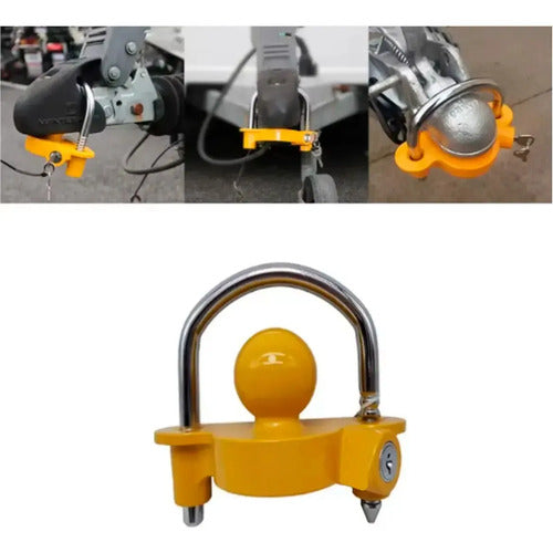 Bloqueo Universal Para Enganche De Remolque Metoware, Ajustable En Amarillo