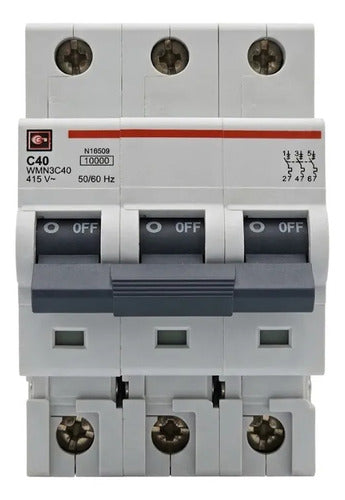 Automatico Trifasico 40a 3p 10ka Curva C Abb Wmn3c40