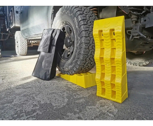 Kit 2 Rampas Niveladoras 3 Niveles Camper Motorhome Suv 3ton Amarillo