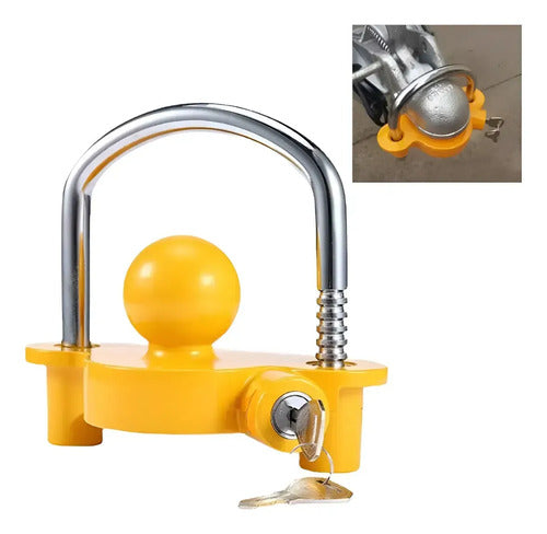 Bloqueo Universal Para Enganche De Remolque Metoware, Ajustable En Amarillo