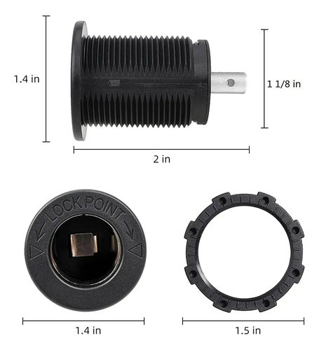 Encendedor De Cigarrillos Femenino De 12 Voltios Para Automóvil, Marina, Atv, Camión, Autocaravana, Barcos, Encendedor, Toma De Corriente, Toma De Corriente, Toma De Corriente, Damavo Ym1084, 12 V/24