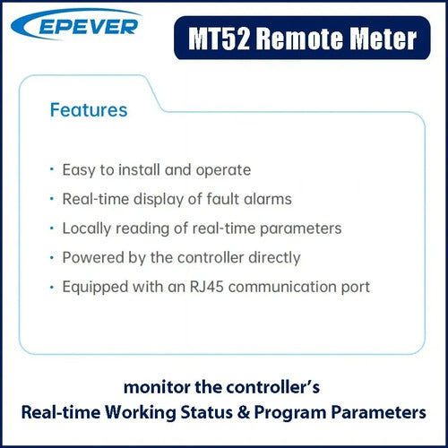 Controlador Remoto Epever Mt52 Para Reguladores De Carga Con Puerto Rs-485