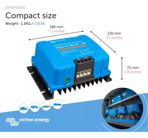 Convertidor Cc-cc Aislado Victron Energy Orion-tr De 48/12 Voltios, 30 Amperios