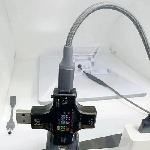 Cable Adaptador Usbc Hembra A Dc Macho Para Starlink Mini Gris