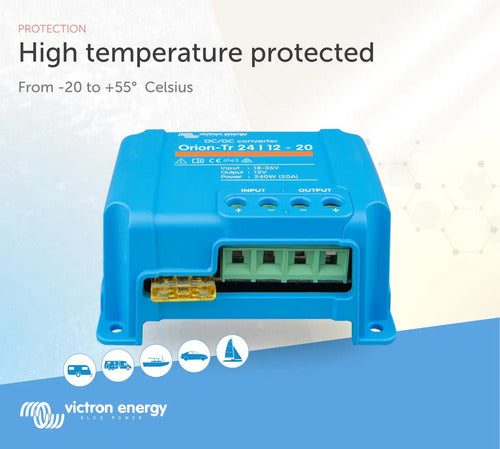 Victron Energy Orion-tr Ip43 Convertidor Cc/cc De 24/12 Voltios, 20 Amperios, 240 Vatios, No Aislado Azul