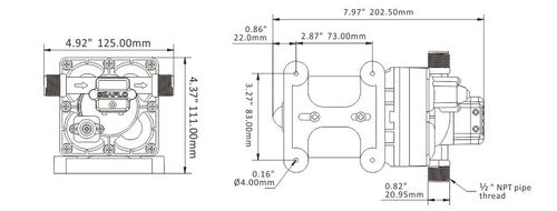 Bomba De Presurización De Agua Seaflo 12 V 3.0 Gpm 55 Psi 11.3 L/min Viene Con Filtro
