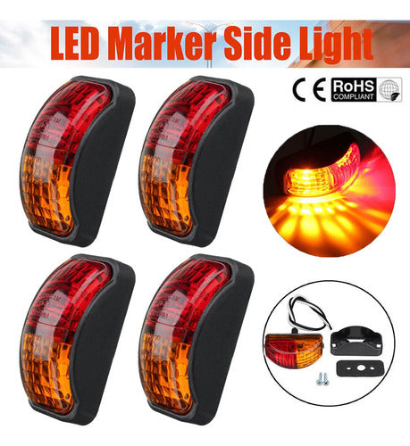 Luz De Posición Lateral Led Ámbar Y Roja Para Camión O Carro Ambos Lados Rojo/amarillo