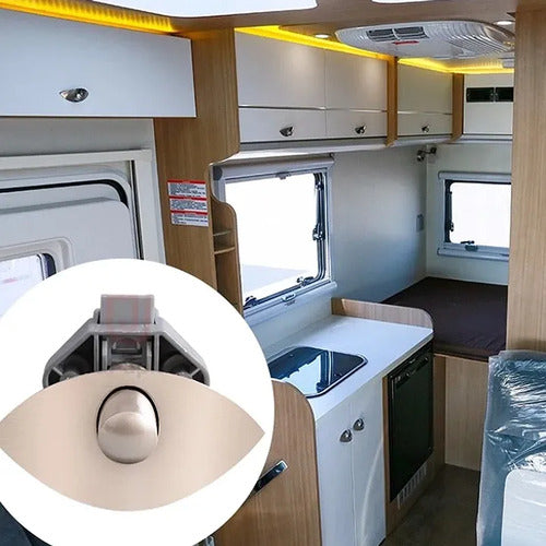 Cerradura Push Lock Metálica Mueble Motorhome Y Casa Rodante Gris