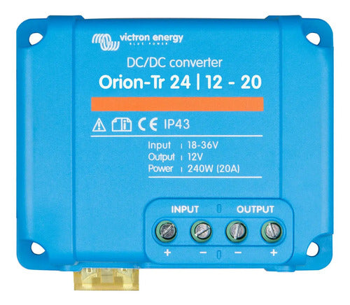 Victron Energy Orion-tr Ip43 Convertidor Cc/cc De 24/12 Voltios, 20 Amperios, 240 Vatios, No Aislado Azul