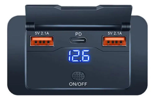 Cargador Usb Auto 12v 24v Carga Rapida Qc3.0 Pd Tipo C Negro