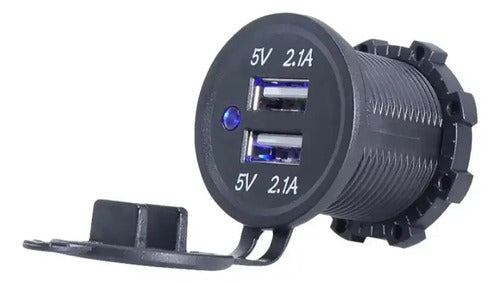 Enchufe De Coche Con 2 Puertos Usb De 2,1 A, 12 V, 24 V, 18 W Negro