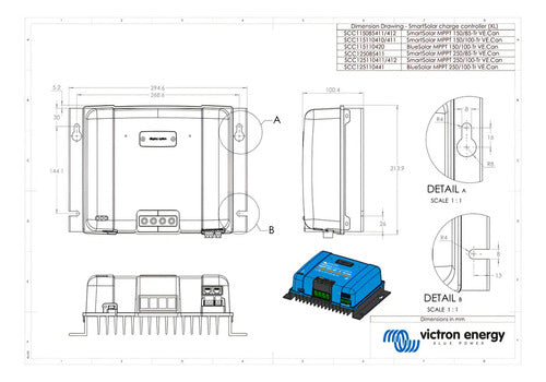 Controlador Victron Smartsolar 250/100-tr Ve.can Bluetooth
