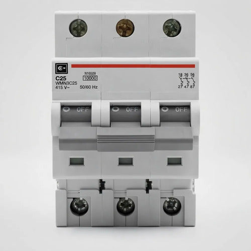 Interruptor Automático Trifásico 25a 10ka Curva C