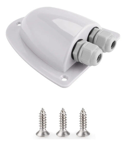 Caja De Entrada Solar Doble Con Prensaestopas Para Cable De Bougerv 1 Paquete: Blanco