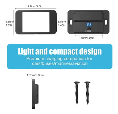 Cargador Usb Auto 12v 24v Carga Rapida Qc3.0 Pd Tipo C Negro