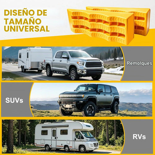 Kit 2 Rampas Niveladoras 3 Niveles Camper Motorhome Suv 3ton Amarillo