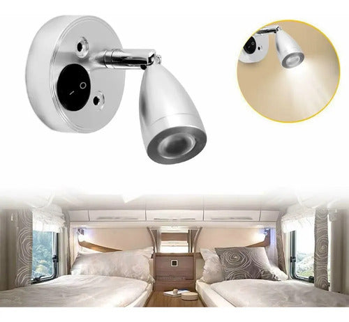 Luz De Lectura Rv De 12v Interruptor, Motorhome Gris