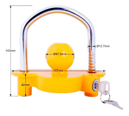 Bloqueo Universal Para Enganche De Remolque Metoware, Ajustable En Amarillo