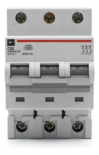 Interruptor Automático Trifásico 25a 10ka Curva C